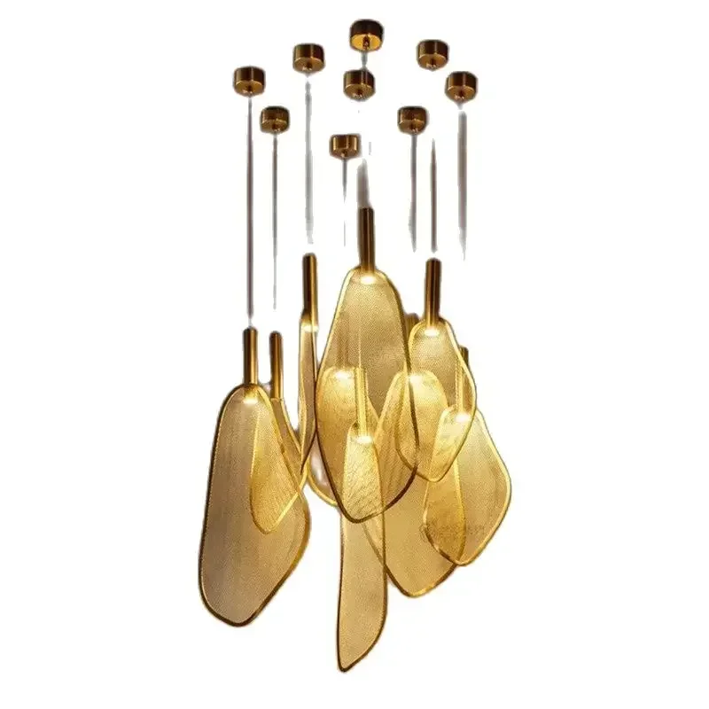 

Подвесные светильники TAONUANSHU в форме веера, матовое золото