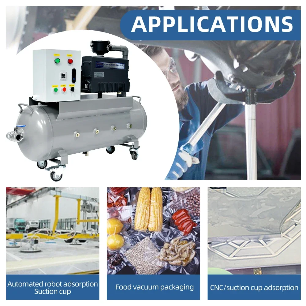 63 м3/ч -100 кПа 380 В 1500 Вт роторно-лопастной вакуумный насос набор головки воздушного