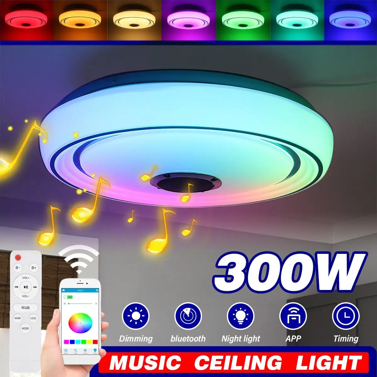

38CM Modern RGB LED Ceiling Lights Home Lighting APP bluetooth Music Light Bedroom Smart Ceiling Lamps With Remote Control