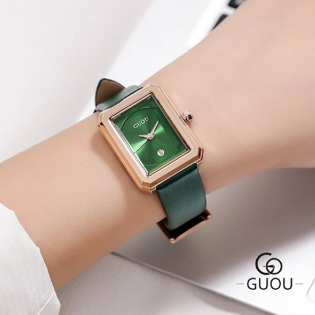 2021 Fashion Guou New Small Dial Rectangle Women Watches Bracelet Watch Ladies Casual Quartz Watchwatch Montre Femme Reloj Muje enlarge