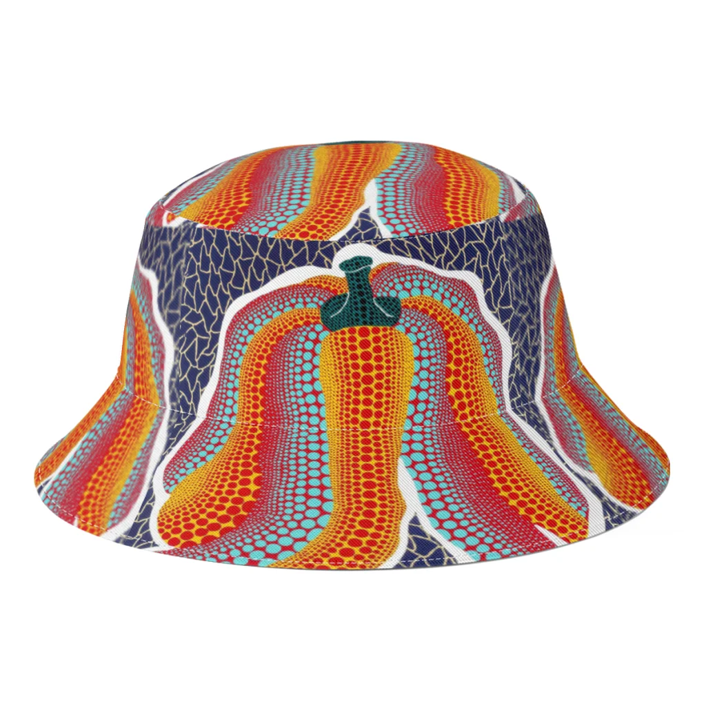 

Yayoi Kusama Tokyo 1998 Bucket Hat for Women Abstract Dots Pop Art Pumpkin Outdoor Travel Bob Fishing Fisherman Hat Boonie Hat