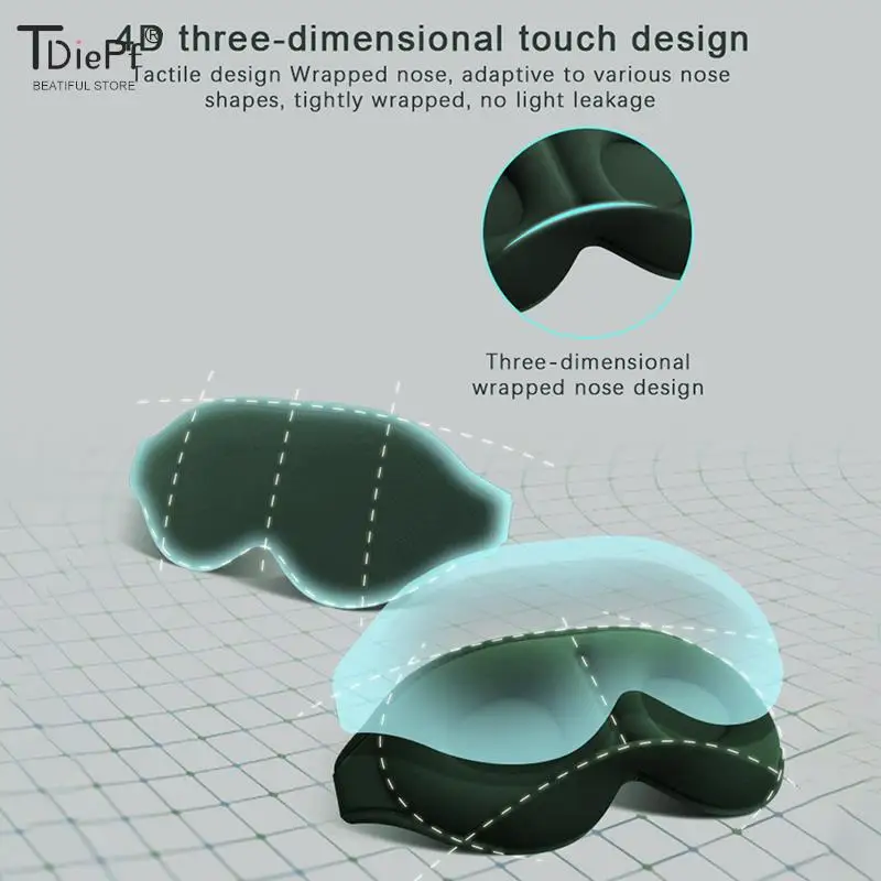 

4d-маска для сна из мягкой пены с эффектом памяти, маска для сна, регулируемая накладка на глаза, накладка на глаза, портативная повязка на глаза, повязка на глаза для путешествий