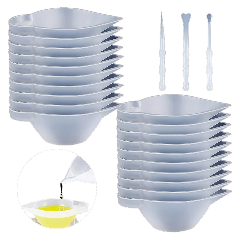 

23 Pcs Silicone Mold Cup Dispenser Epoxy Resin Mold Mini Measuring Cup Glitter Mixing Bowl Color Modulation Tools