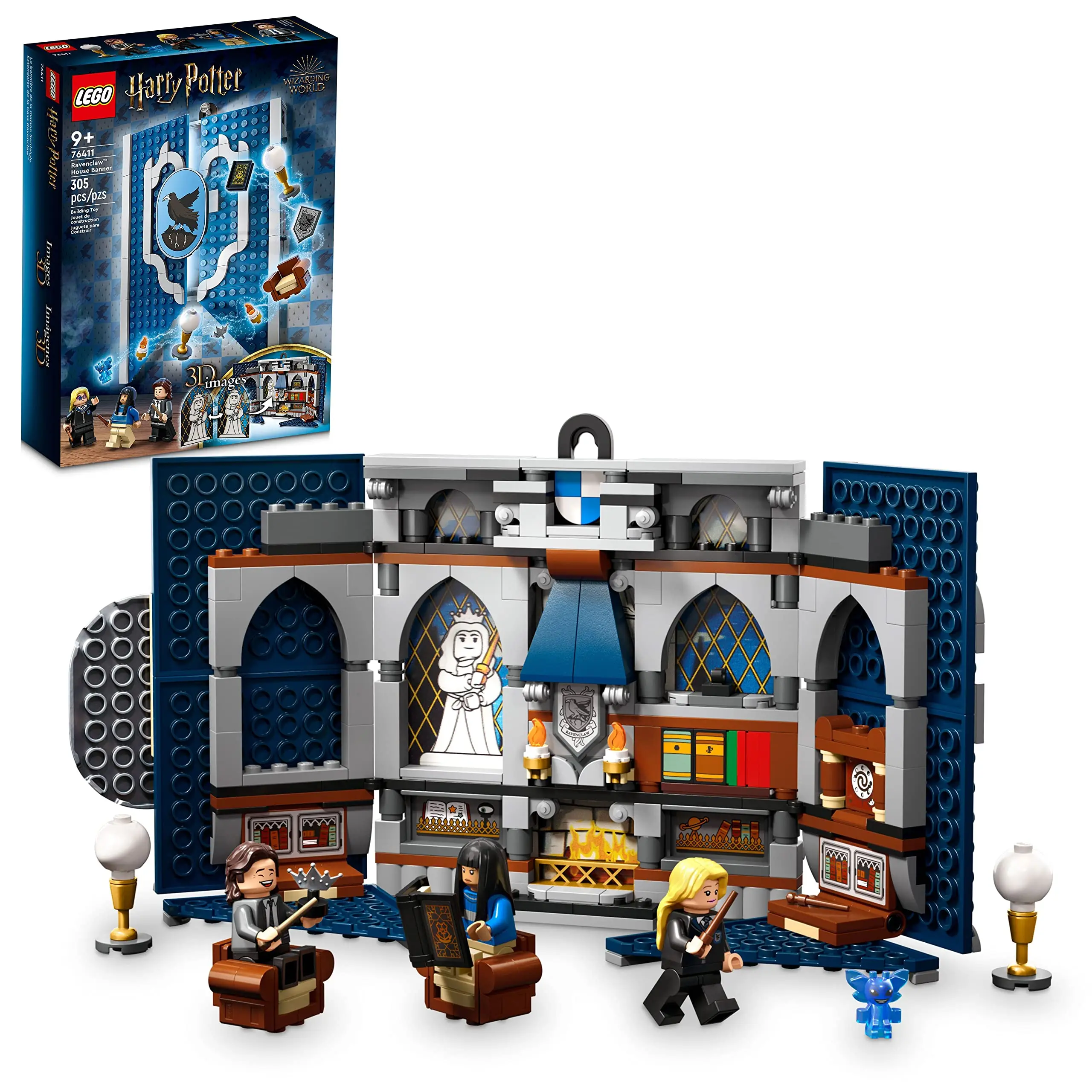 

LEGO Harry Potter Ravenclaw House Banner 76411, Hogwarts Castle Common Room Toy or Wall Display with Luna Lovegood Minifigure
