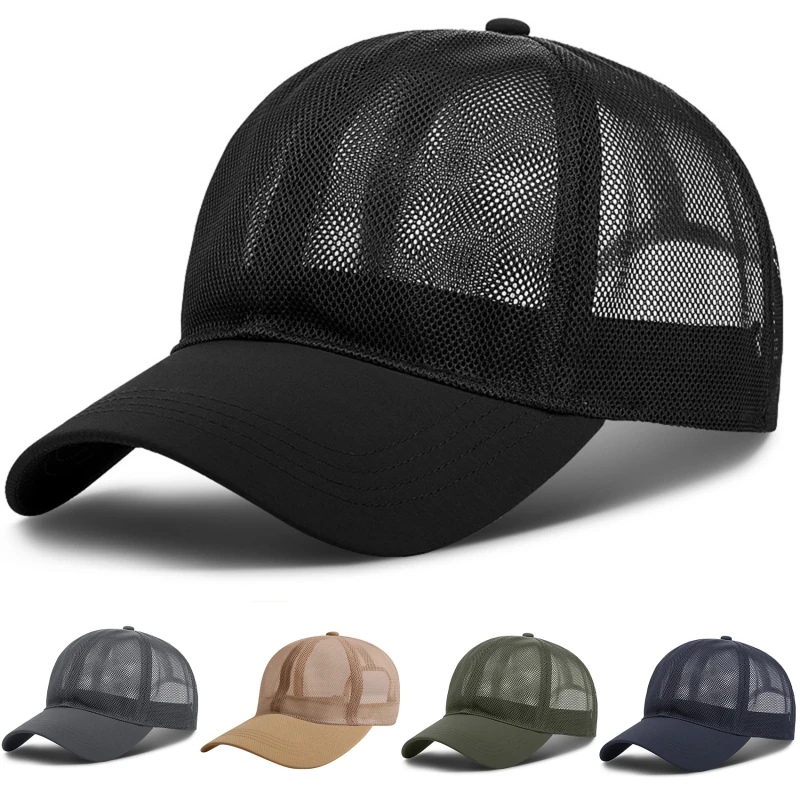 

New Summer Full Mesh Baseball Cap Men Women Hollow Out Breathable Quick Dry Cooling Sunscreen Outdoor Peaked Hat