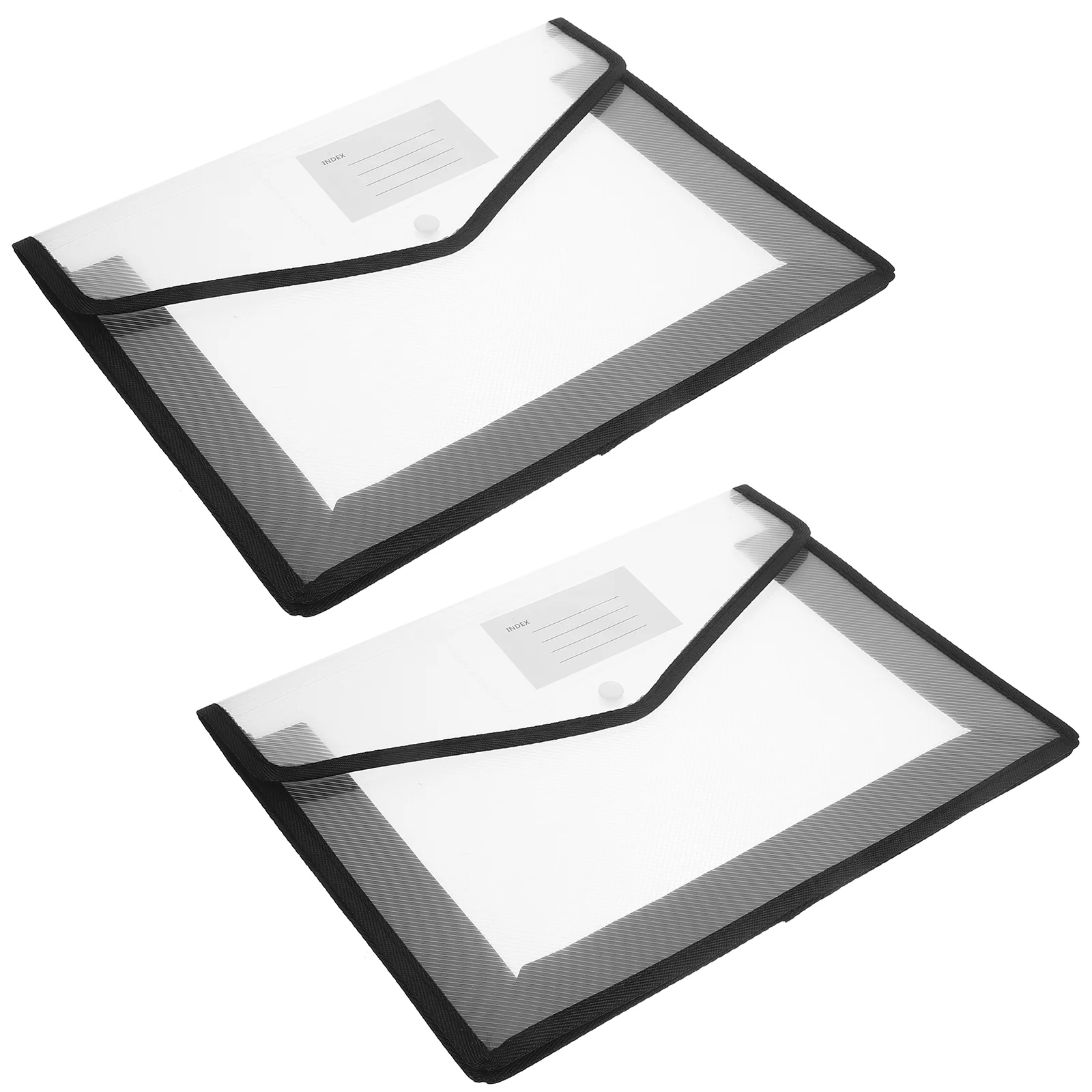 

2 Pcs Organizer Pouch File Bags Buckle Folder Material Checks Portable Files Clear Wallets A4 Pp Documents