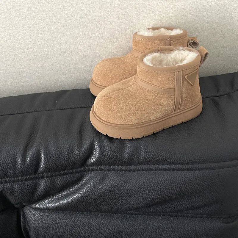 Детские зимние ботинки модные брендовые короткие ботильоны для маленьких