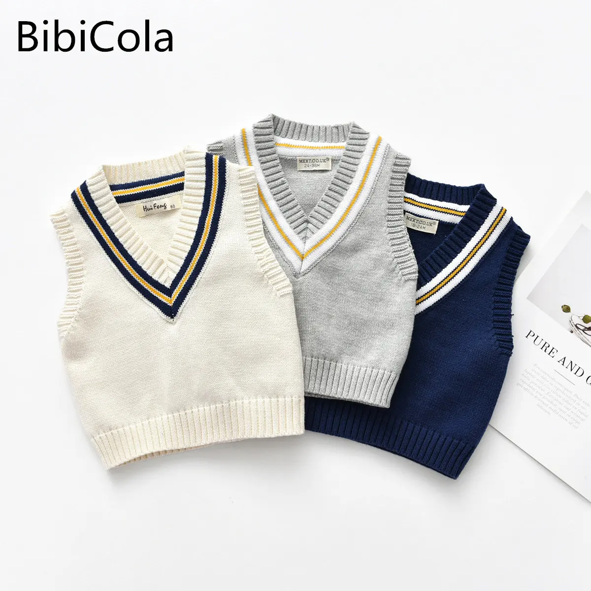 

Жилет для маленьких мальчиков и девочек, топы для младенцев, одежда, вязаный свитер, жилет, детские пальто без рукавов, осенне-зимняя жилетка...