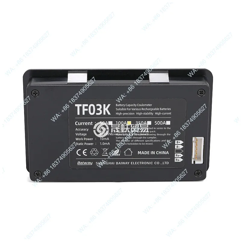 Фото Измеритель TF03K 50А-500А с корпусом, для электромобилей, аккумуляторов автодомов, индикатор заряда батареи №3