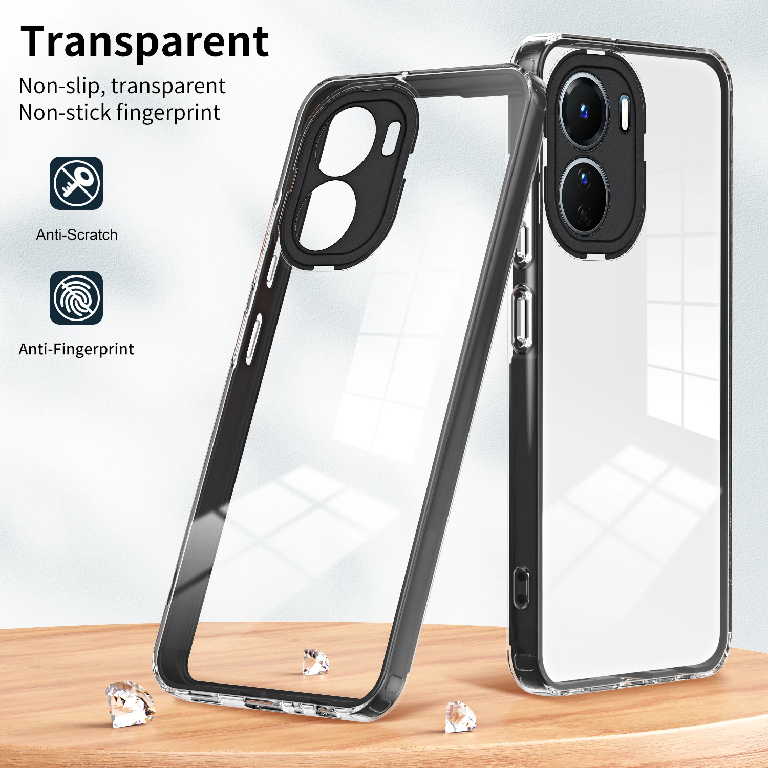 

3 IN 1 Frame Clear Case for Vivo Y16 Y 16 Luxury Transparent Armor Shockproof Soft Edges Hard Phone Cover VivoY16 V2204 V2214