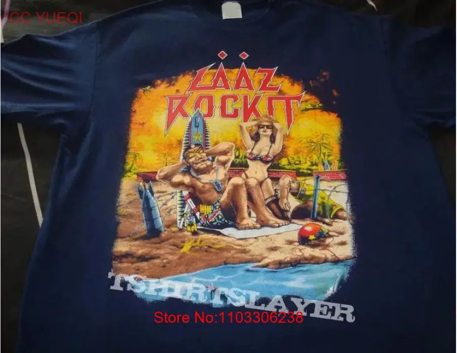 Редкий LAAZ ROCKIT BAND рубашка для ремонта группы трэш-метал темно-синий