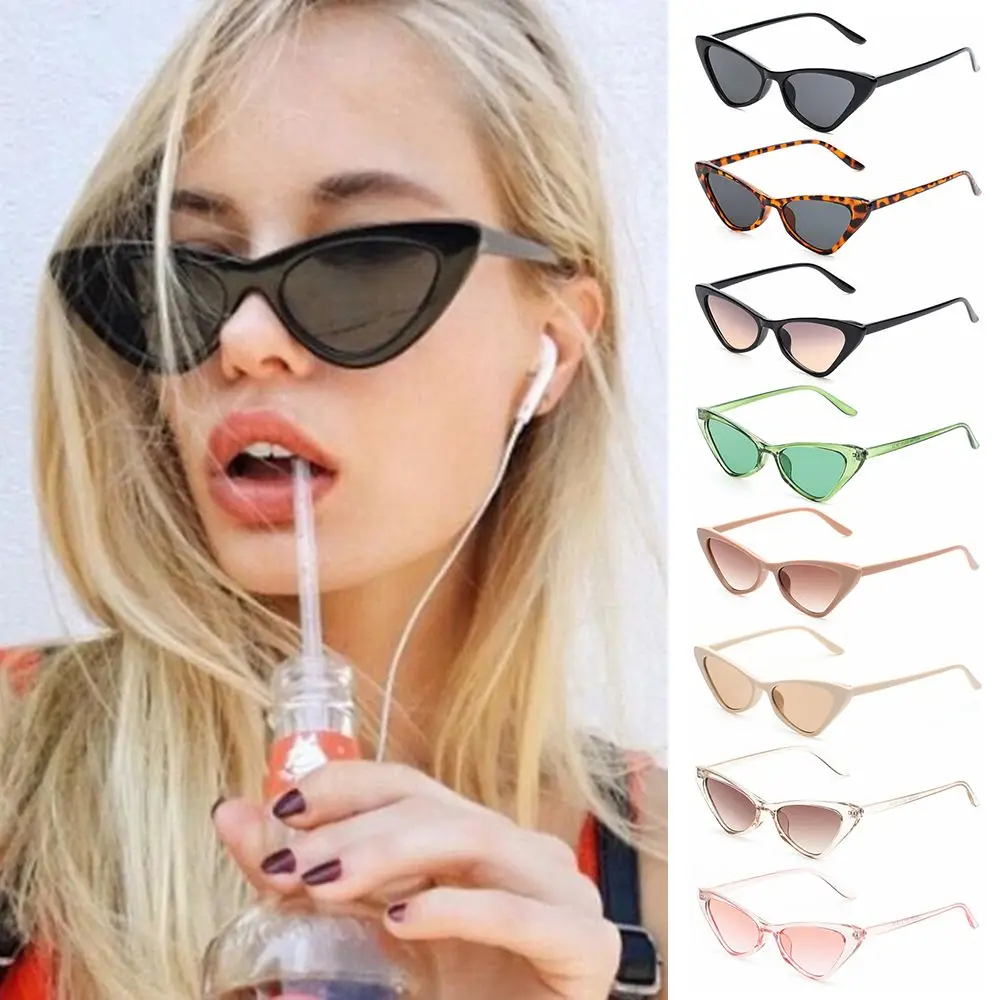

Очки солнцезащитные женские «кошачий глаз», винтажные маленькие прямоугольные брендовые дизайнерские очки с защитой UV400