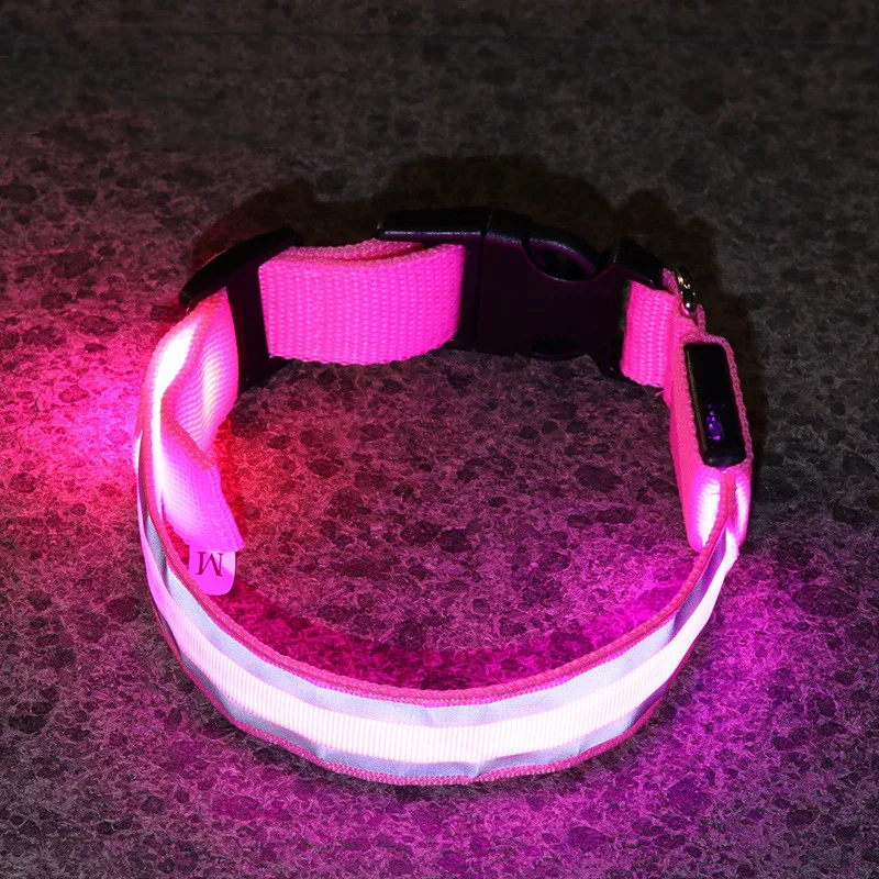 Led Dog Collar Light Anti-lost Collar for Dogs Puppies Night Luminous Supplies Pet Products Dog Accessories Battery Powered images - 6