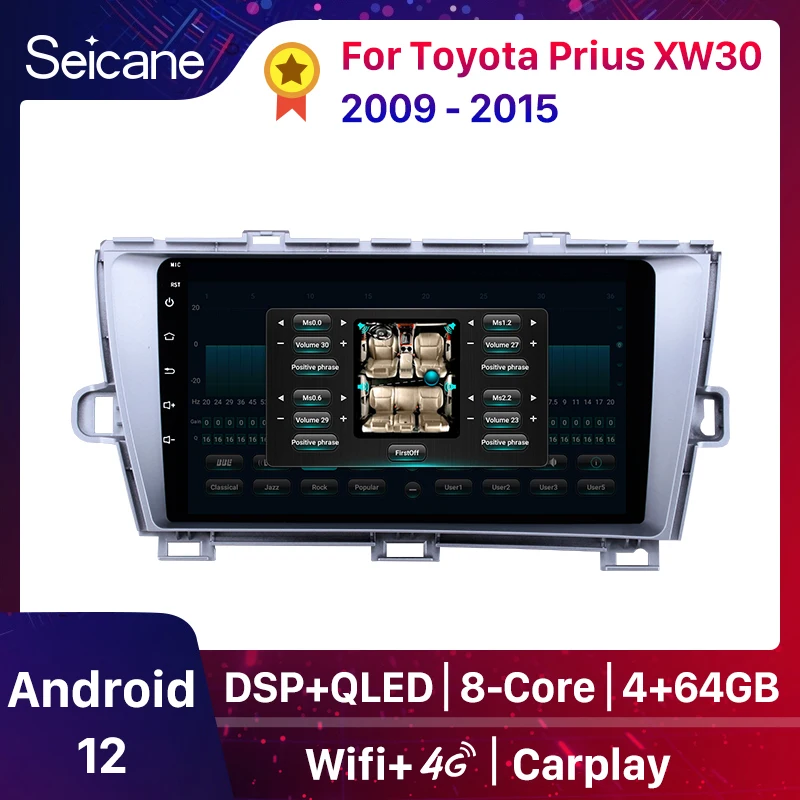 

Автомагнитола Seicane, 2 Din, Android 10,0, GPS, для Toyota Prius 2009, 2010, 2011, 2012-2015, левый руль