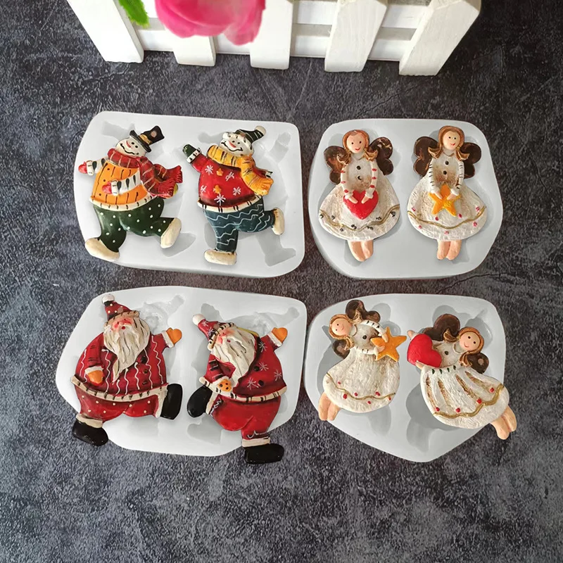 

Christmas Silicone Mold Santa Claus Cookie Mold DIY Chocolate Fondant Mold New Year Party Cake Decorating Tools Children's Gifts