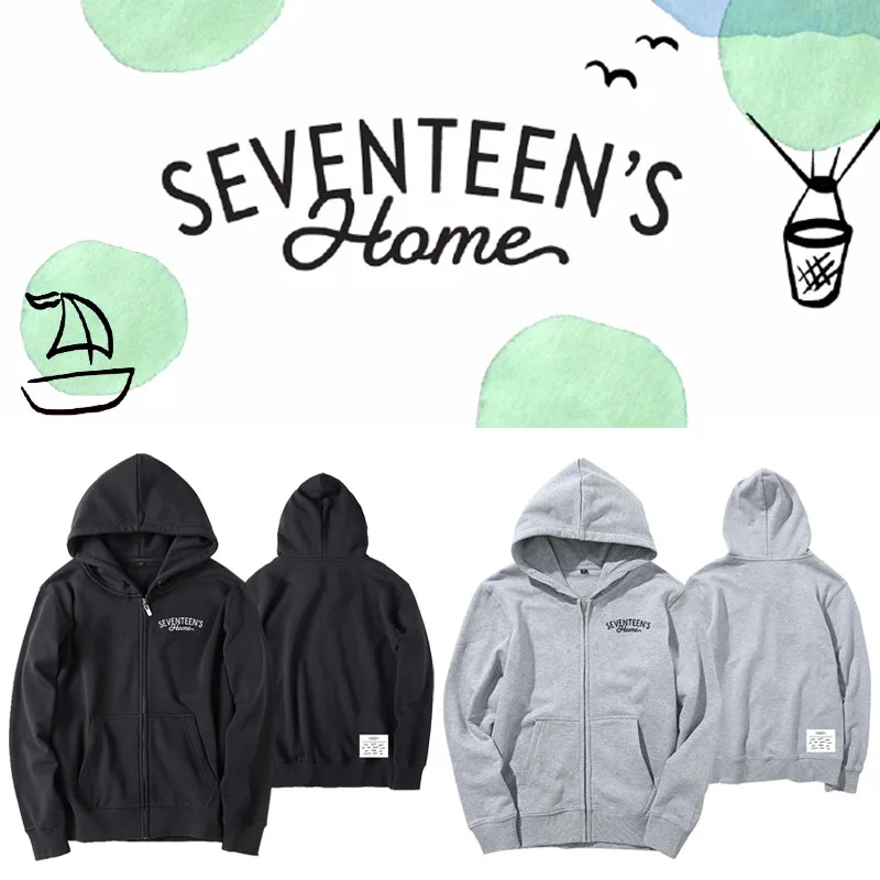 

New Korean Fashion K Pop Kpop K-pop Clothes Seventeen Home Zip-up Hoodie Sweatshirts Female Harajuku Streetwear Zipper Coat Tops