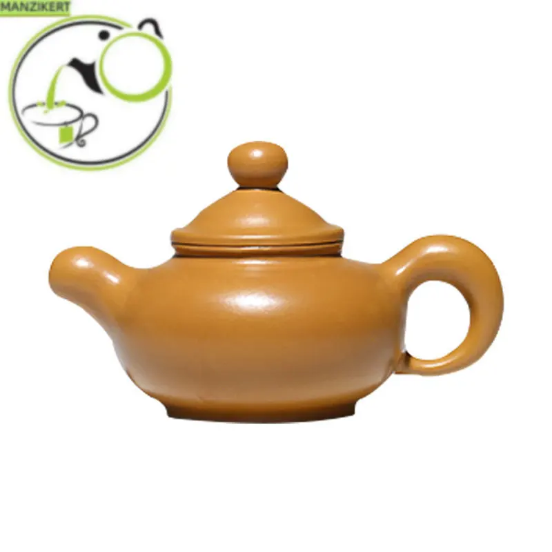 

150ml Yixing Purple Clay Teapots Chinese Famous Artists Handmade Tea Pot Raw Ore Gold Zhu Mud Kettle Zisha Tea Set Gifts