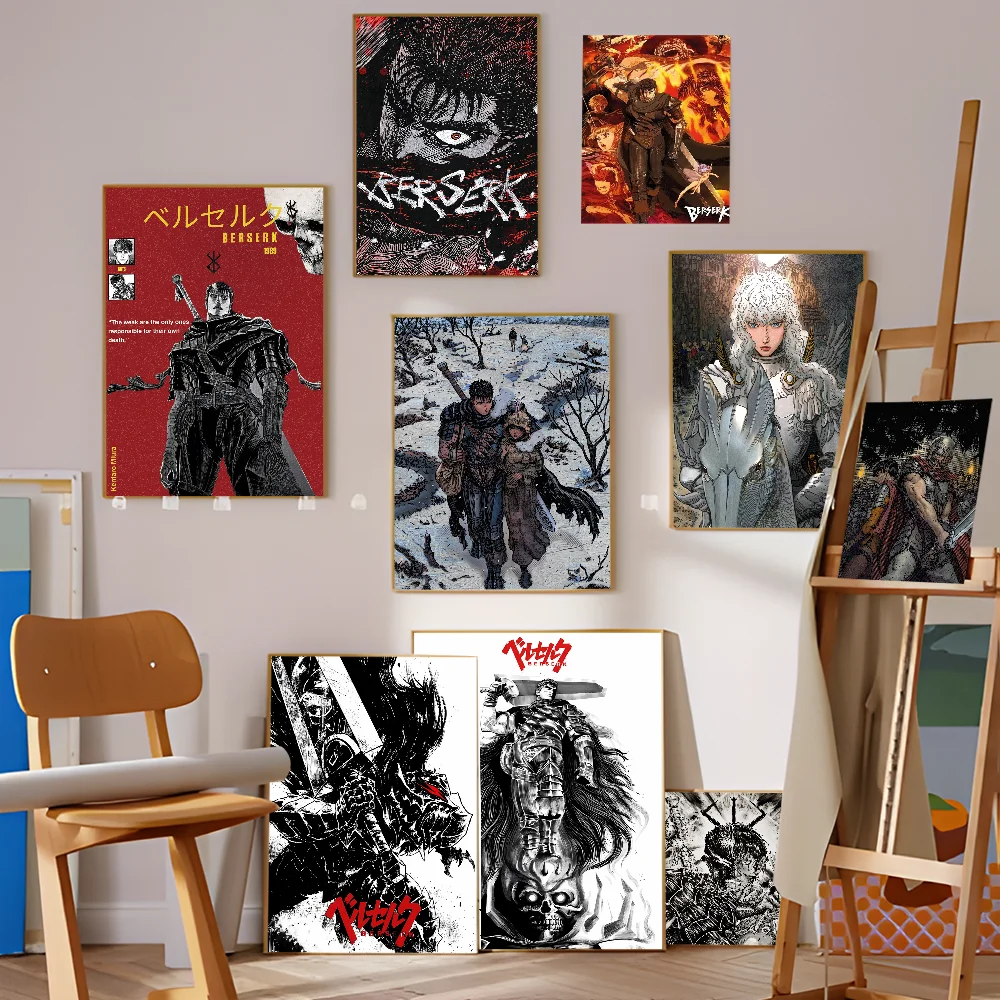Kentaro Miura Berserk Guts комический плакат наклейка водостойкий пылезащитный клей