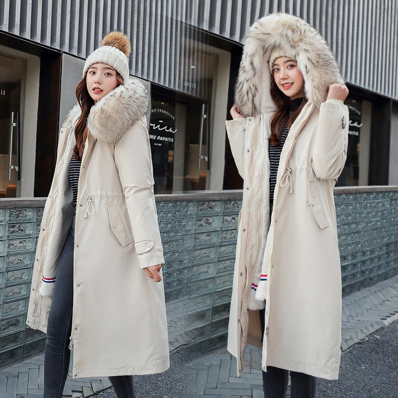 Parka Coat Women 2022 Winter New Over-the-knee Long Cotton-padded Overcoat Cotton-padded Jacket
