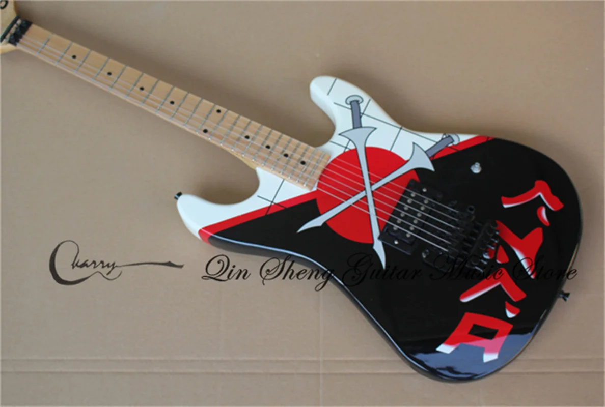 

Заказ по Интернету 6 Струны для Гитары, белый Гитары, два мечи, гитарный Бридж "тремоло" H, черные пуговицы, клен шеи