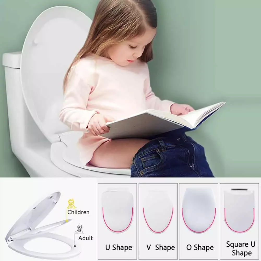 Layer Adult Child Toilet Seat Children's pot Training Cover Prevent Falling Toilet Lid For Kids Slow-Close Travel Pot