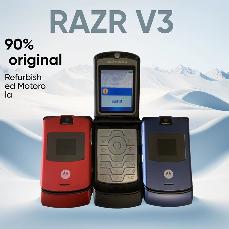 Восстановленный Motorola RAZR V3 90% новый оригинальный разблокированный раскладной