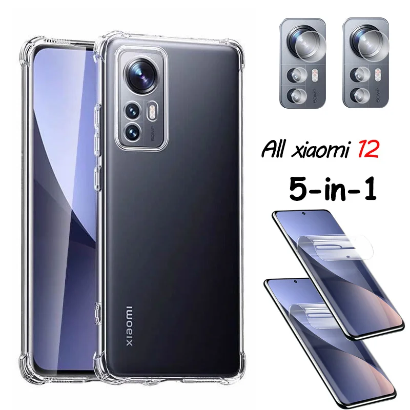

for Xiaomi 12 Pro case/cover for xiaomi12 capa mi 12 pro 12 lite funda 12x 12pro 12s ultra mi12 coque + hydrogel film xiaomi mi 12 pro