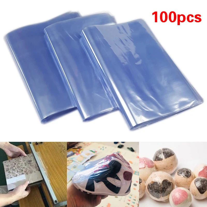 100Pcs Dustproof Heat Sealing Shrinkable Film Baby Shoe Bag Transparent Film Anti-oxidation Hot Shrink Film Home Storage Bag