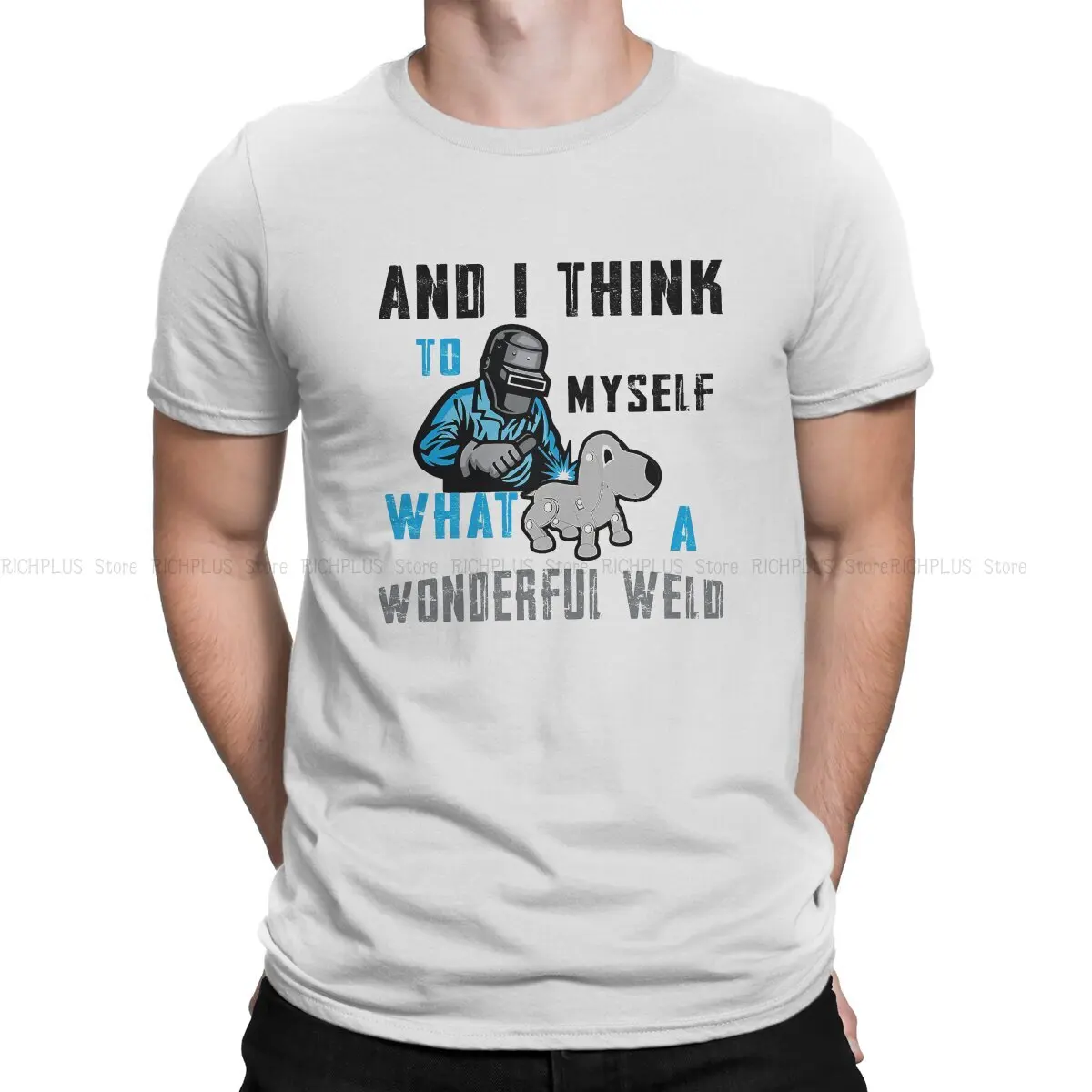 

Weld Worker Man TShirt Cute Dog Fashion Polyester T Shirt Original Streetwear Hipster