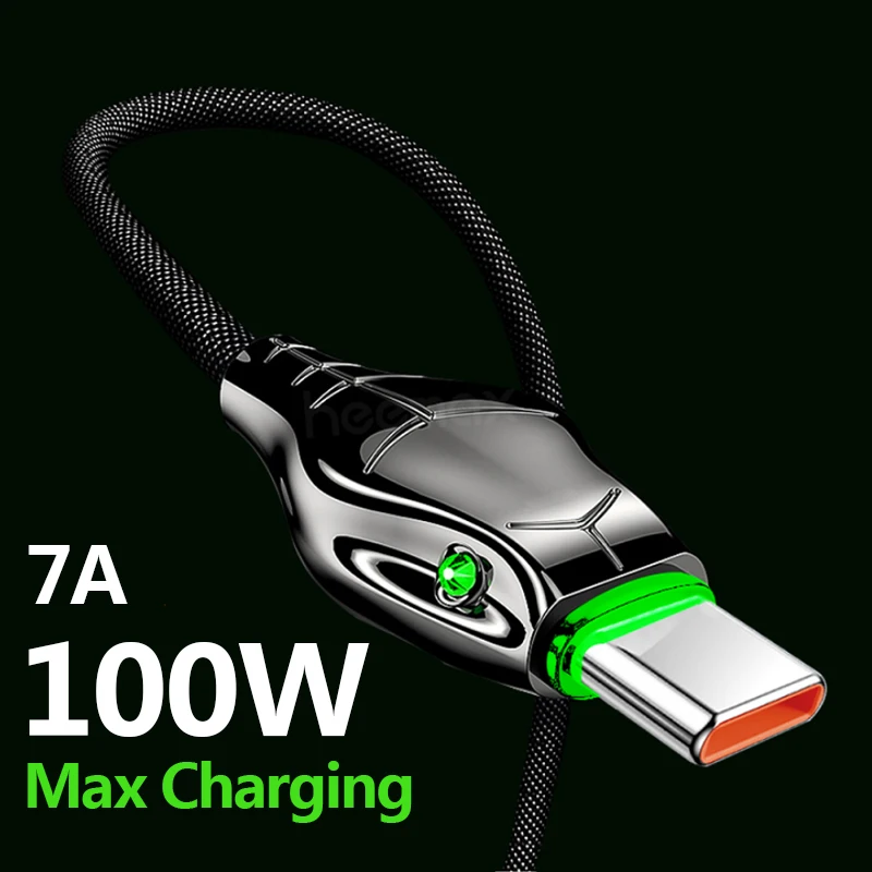 

7A USB Type C Cable 66W For Huawei P50 Pro100W for Honor 50 Pro Fast Charging Wire USB-C Charger Cord for Samsung Xiaomi iPhone