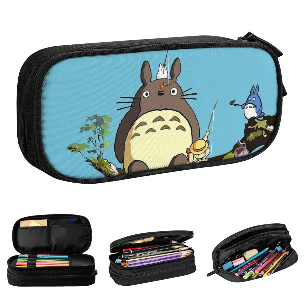 

Ghibli Neighbor Totoro Pencil Cases New Pen Bag for Student Large Storage Office Cosmetic Pencilcases