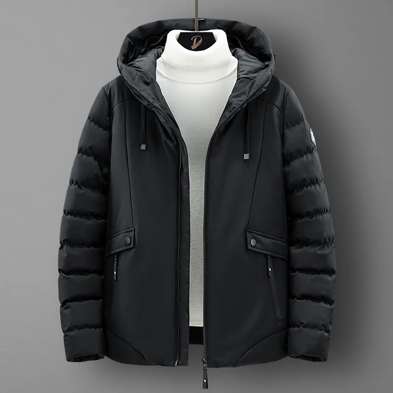 Men Casual Jacket Men's windbreaker jacket Winter warm Fall zipper Men's overcoat solid color large size winter oversize jacket