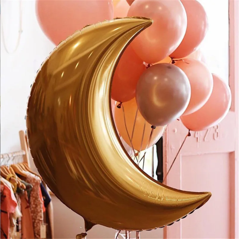 

2022 36inch Gold Silver Moon Aluminum Foil Balloon Eid Mubarak Party Supplies Eid Al-Fitr Decor Ramadan Festival Home Decoration