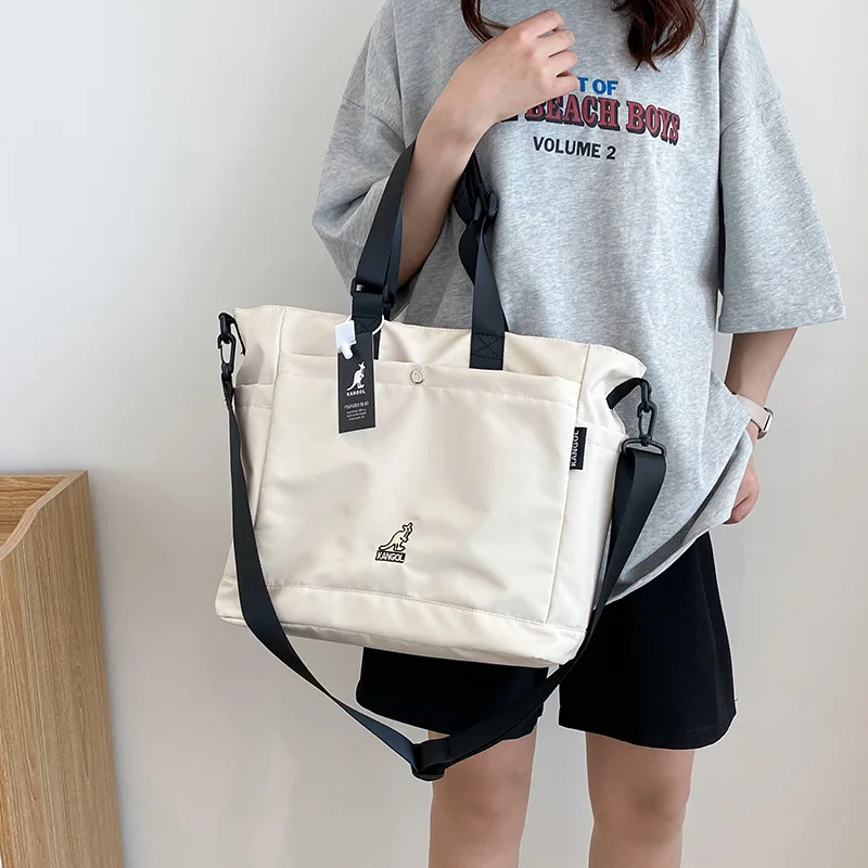KANGOL Shoulder Bag Nylon Waterproof Crossbody Bags for Men and Women Large Capacity One Shoulder Commuting Zipper Tote Bag