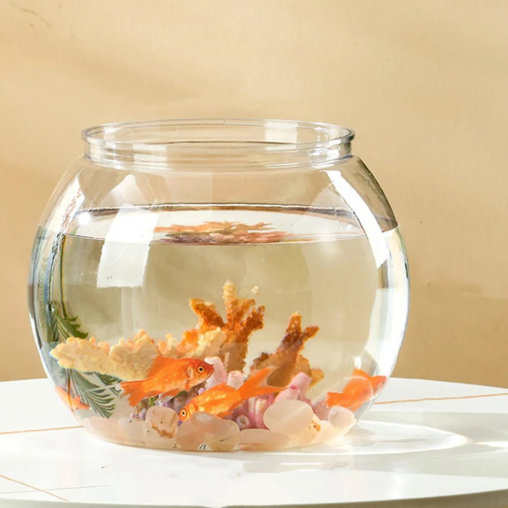 

Goldfish Bowl Drum Small Fish Tank Round Terrarium Globe Flower Vase Clear Candy Jar Betta Goldfish Home Decor