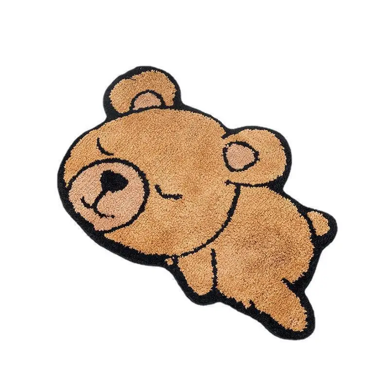 

Irregular Cartoon Cashmere Looking Floormat Kawaii Cute Water-Absorbing Non-Slip Mat Bathroom Bedroom Living Room Foot Rug