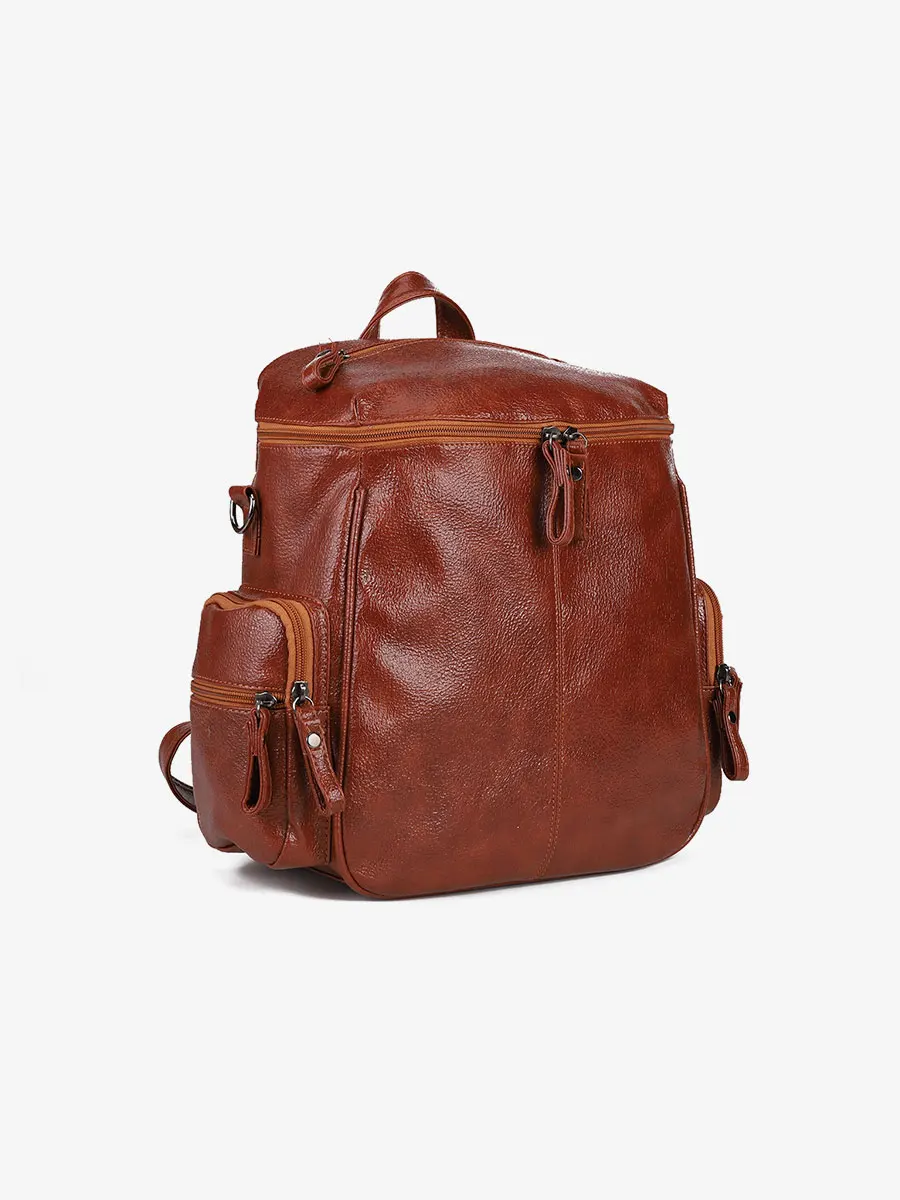 AFKOMST One Shoulder Women Fashion Print Solid Color Crossbody Bag PU Leather One Shoulder Bag