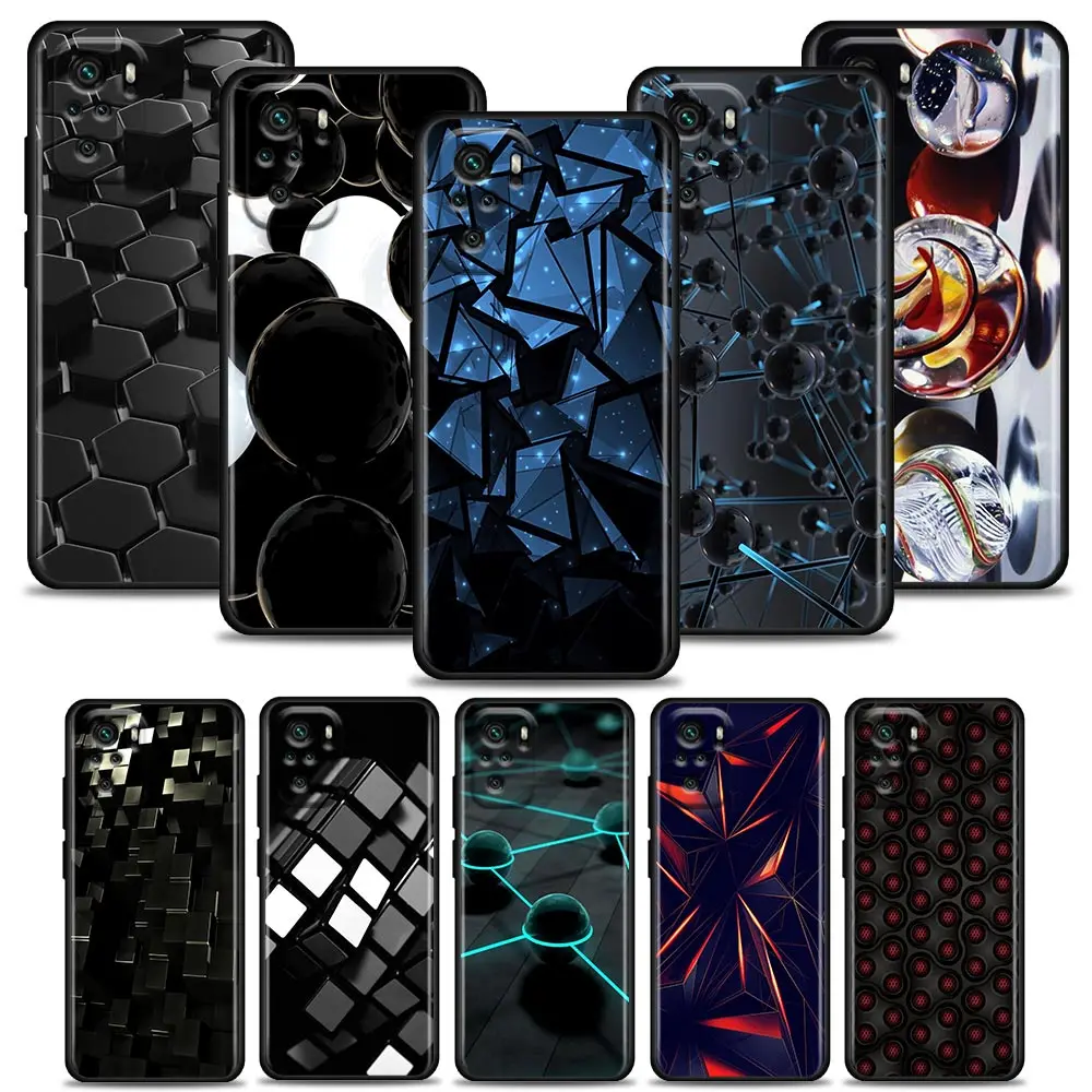 

Phone Case for Redmi 10 9 9A 9C 9i Case K20 K30 K40 Plus Note 10 11 Pro Soft Silicone Cover 3D Colorful Block Ball Matte Color