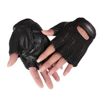 fingerless gloves leather mesh motocross fishnet car driving tactical gloves motorcycle accessories work cycling mens gloves