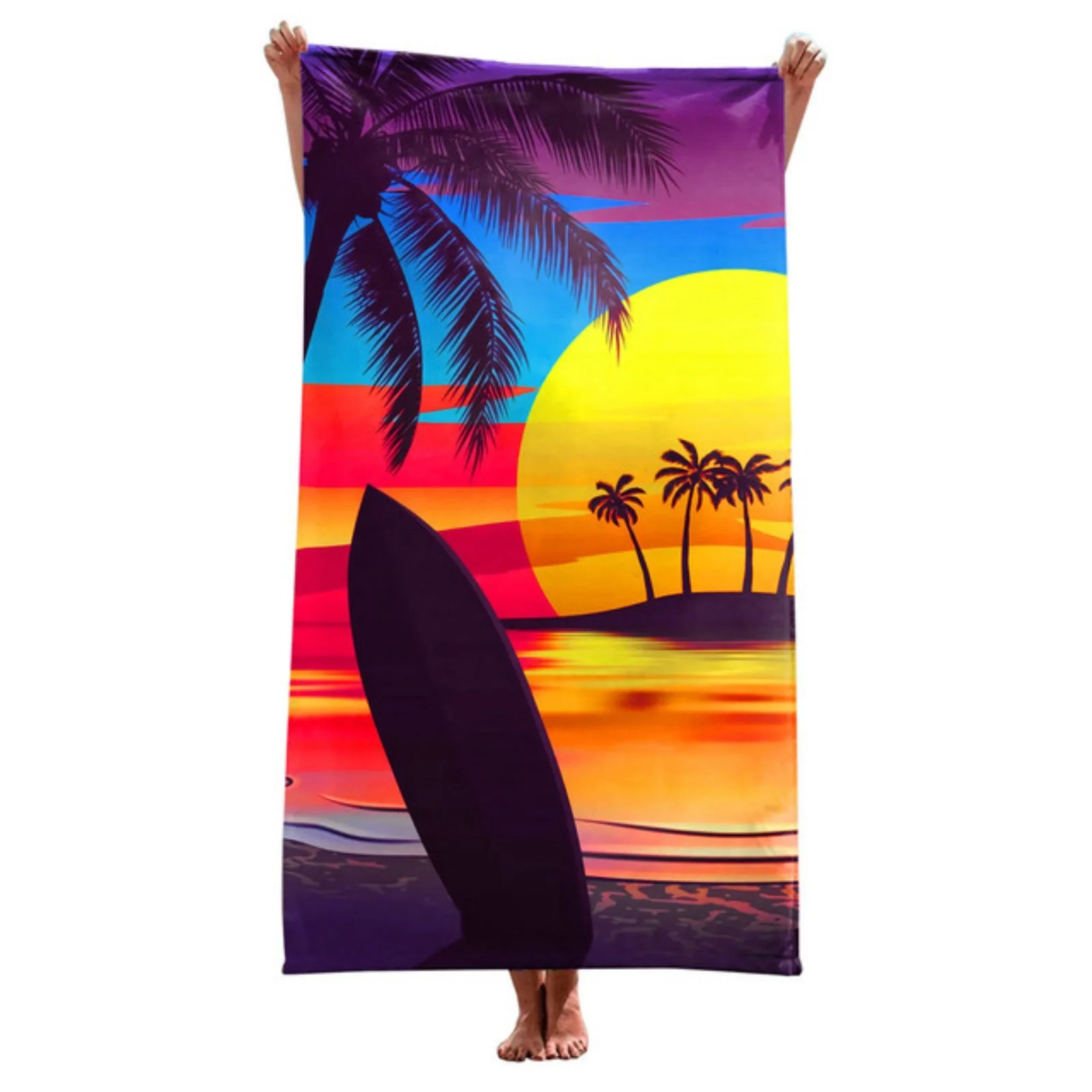 Soft Quick Dry Rectangle Swimming Beach Mat Blanket Sports Bath Towels 70x140cm