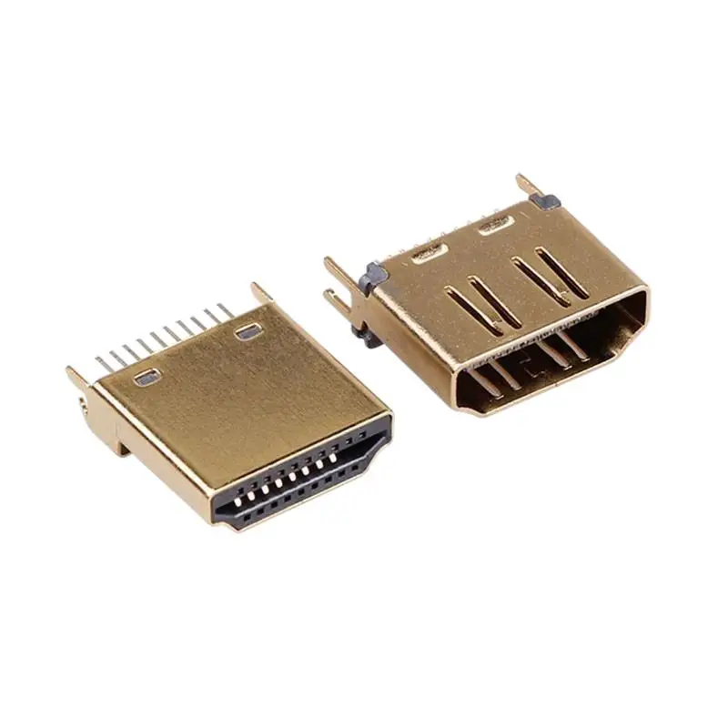 

HDMI plywood type common female head welding plate 19 needle hd interface connector 1.6 mm with a PCB