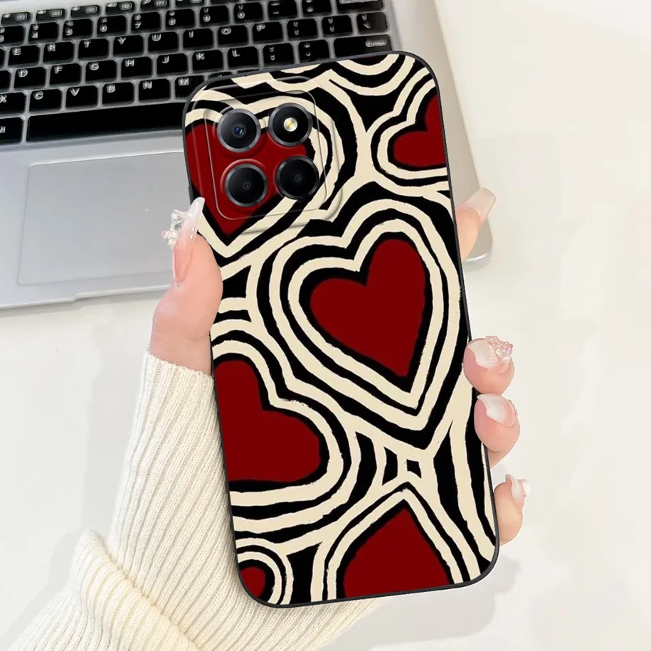 Противоударный силиконовый чехол с рисунком цветов и восхода солнца для Honor 70 Lite