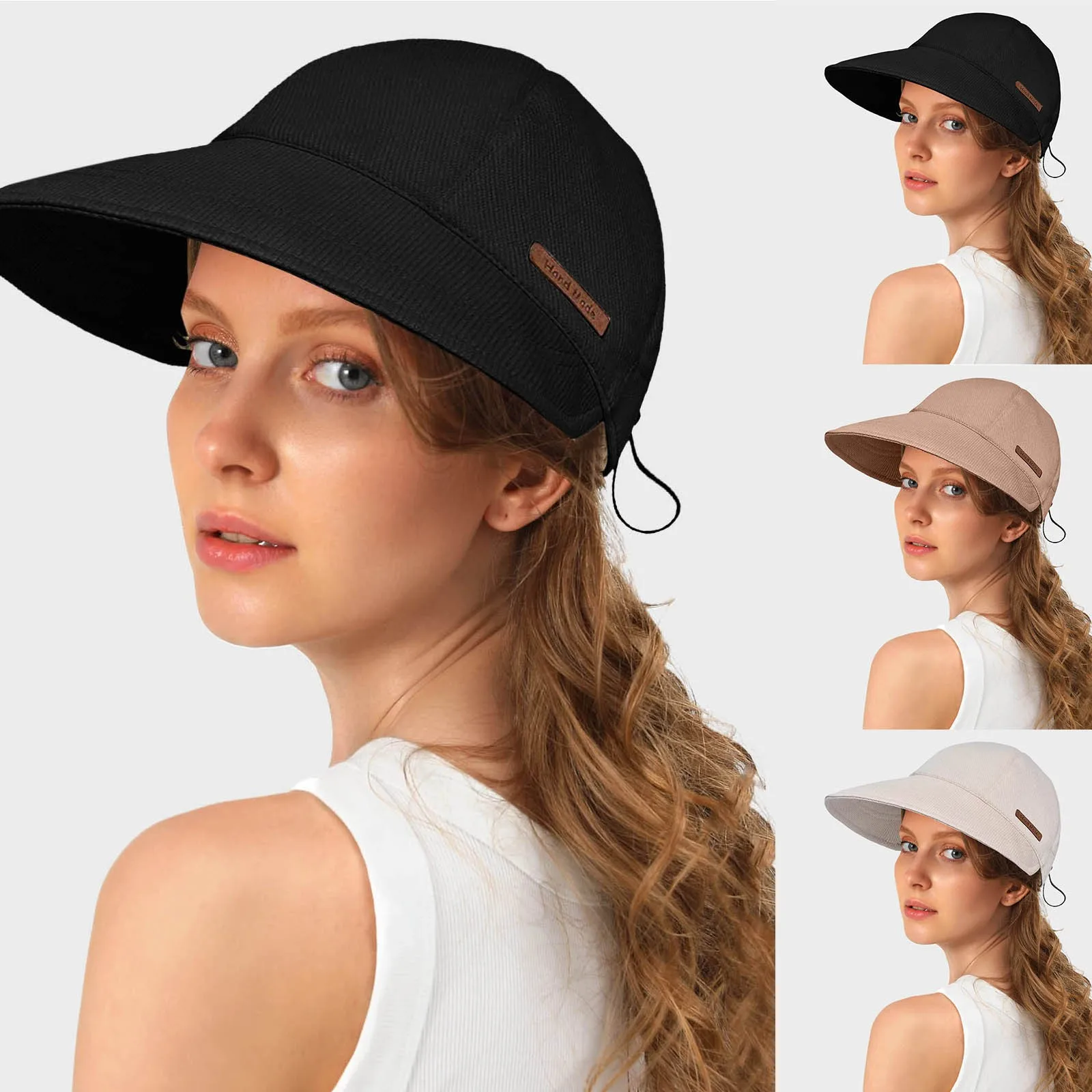 Шляпа от солнца складывающаяся с широкими полями женская модная однотонная