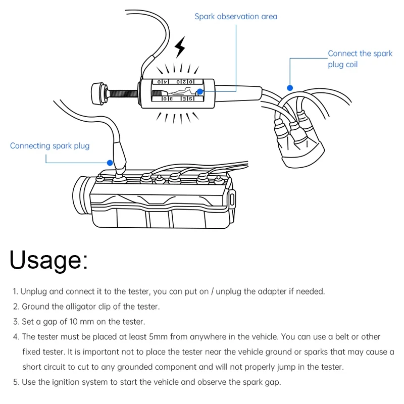 Портативный автомобильный тестер свечей зажигания ручка провод катушка