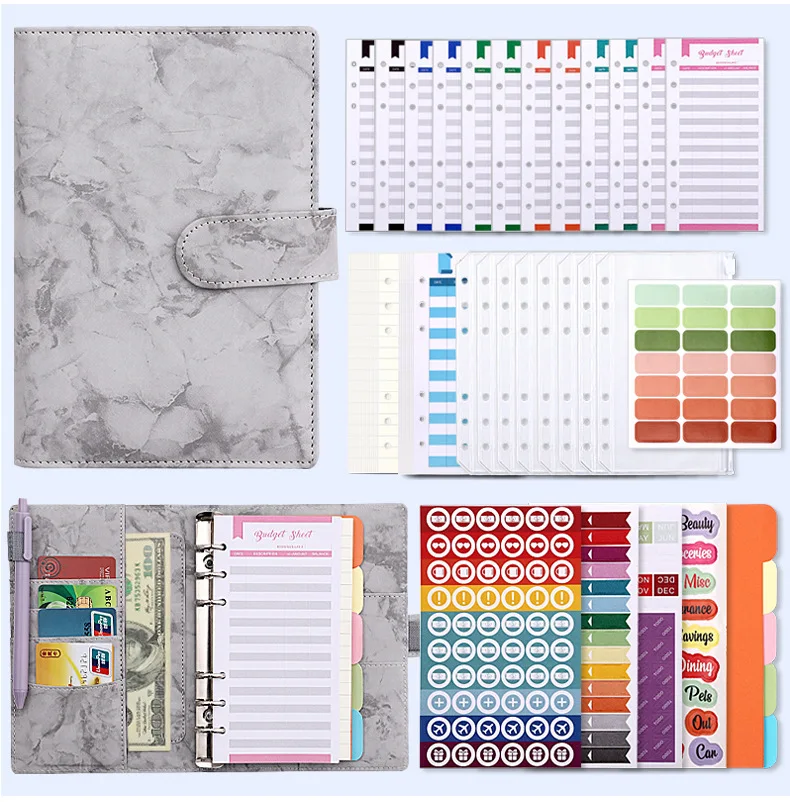 

Ручка-ежедневник для бумаг с блоком для экономии денег, конвертами для наличных, бюджетными страницами