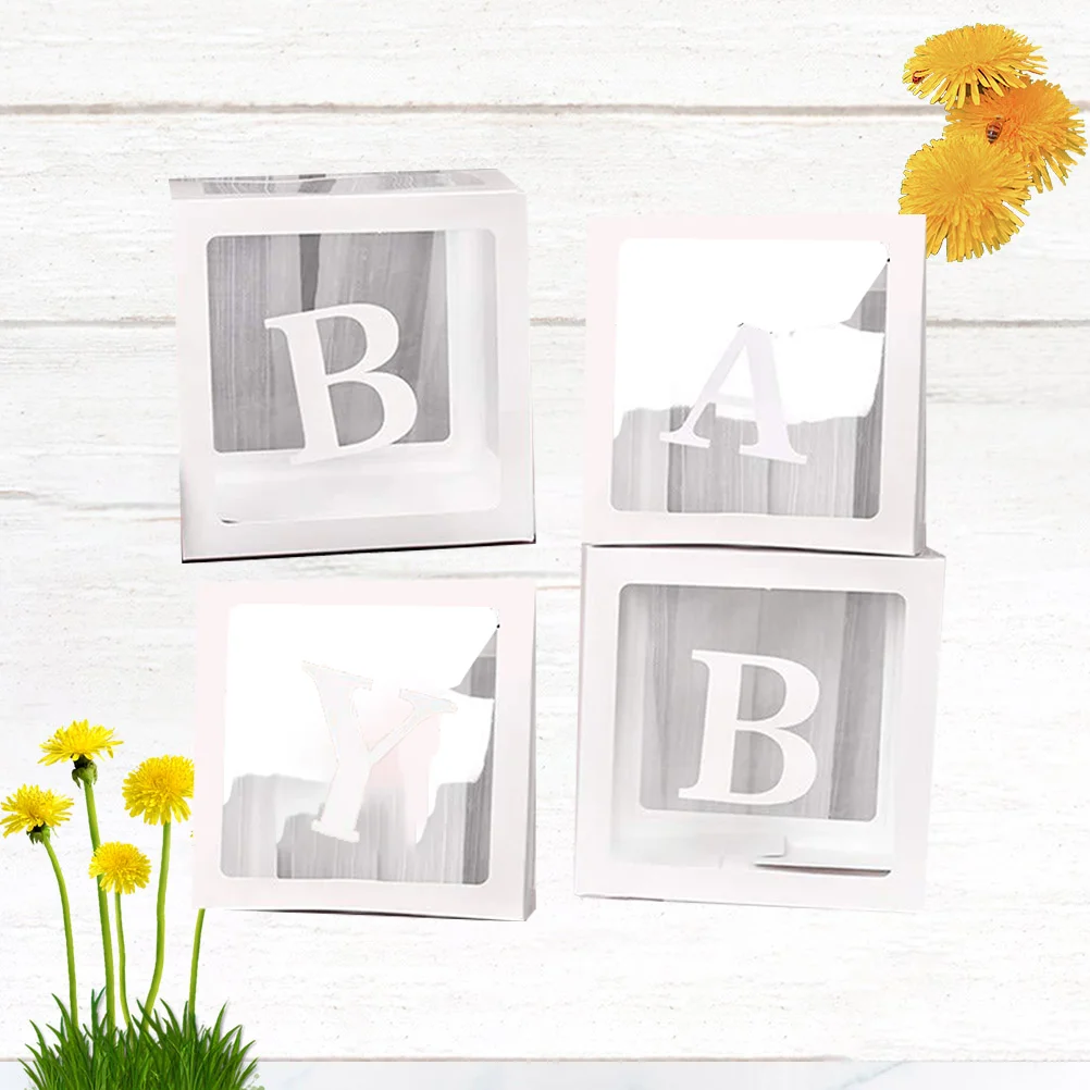 

4PCS Balloons Box Printed Balloons Box for Wedding Date Wedding