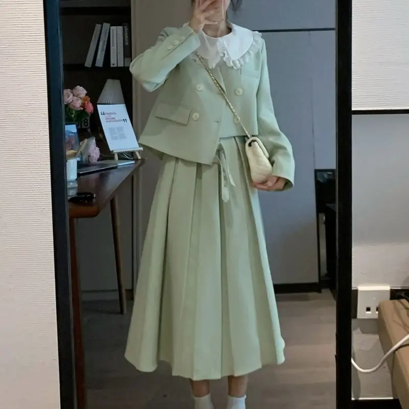 

Женский офисный костюм UNXX из двух предметов, блейзер с длинным рукавом и длинная юбка, весна-осень