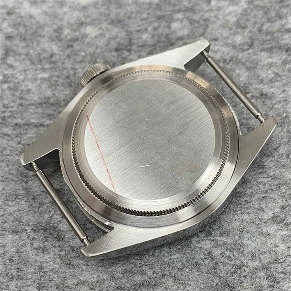 41mm Stainless Steel Watch Case, Aluminum Ring Mineral Glass Solid Bottom Cover 5ATM Waterproof Case for NH35 NH36 Movement