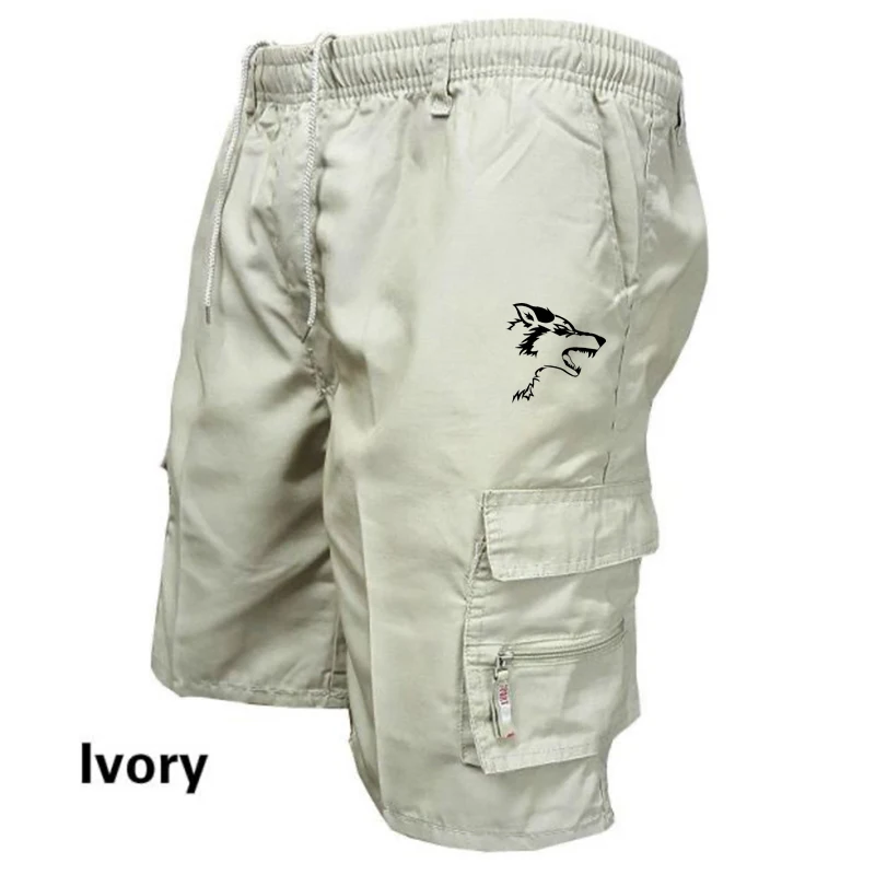 Men Cargo Shorts Printed Summer Quick Dry Elastic Waist Fashion Casual Loose Streetwear Work Shorts Male Breeches