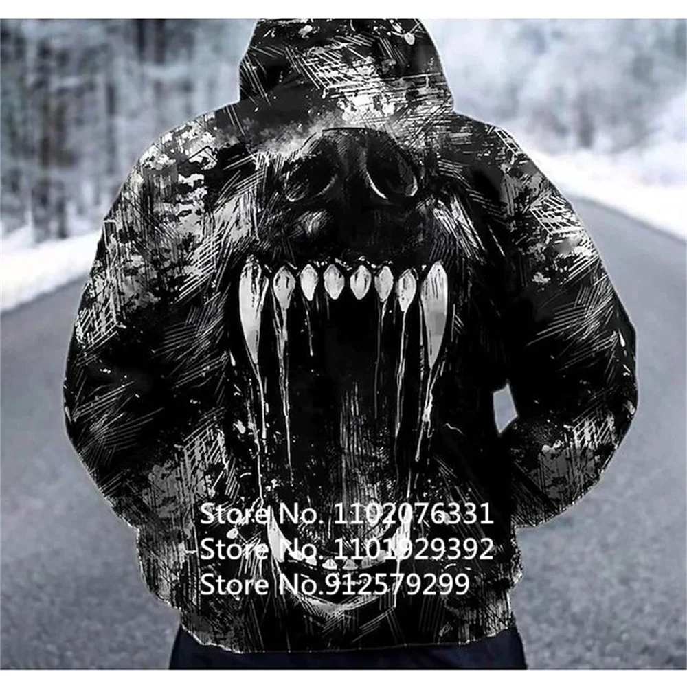 2023 Men's Hoodies Animal Wolf 3D Print Sweatshirt Streetwear Harajuku Pullover Hip Hop Jacket Men Women Hoodie